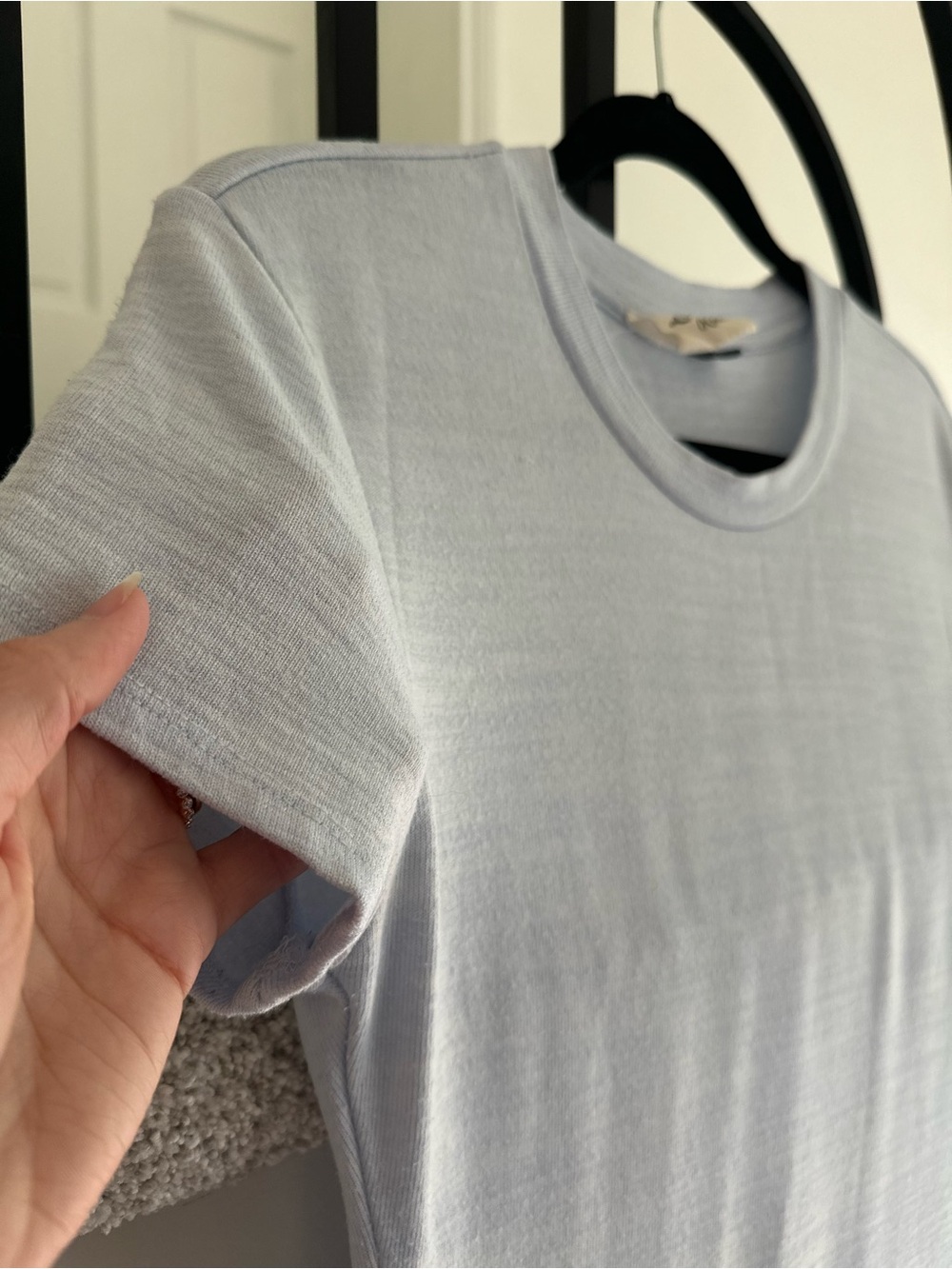Light Blue Crewneck Midi T-Shirt Dress